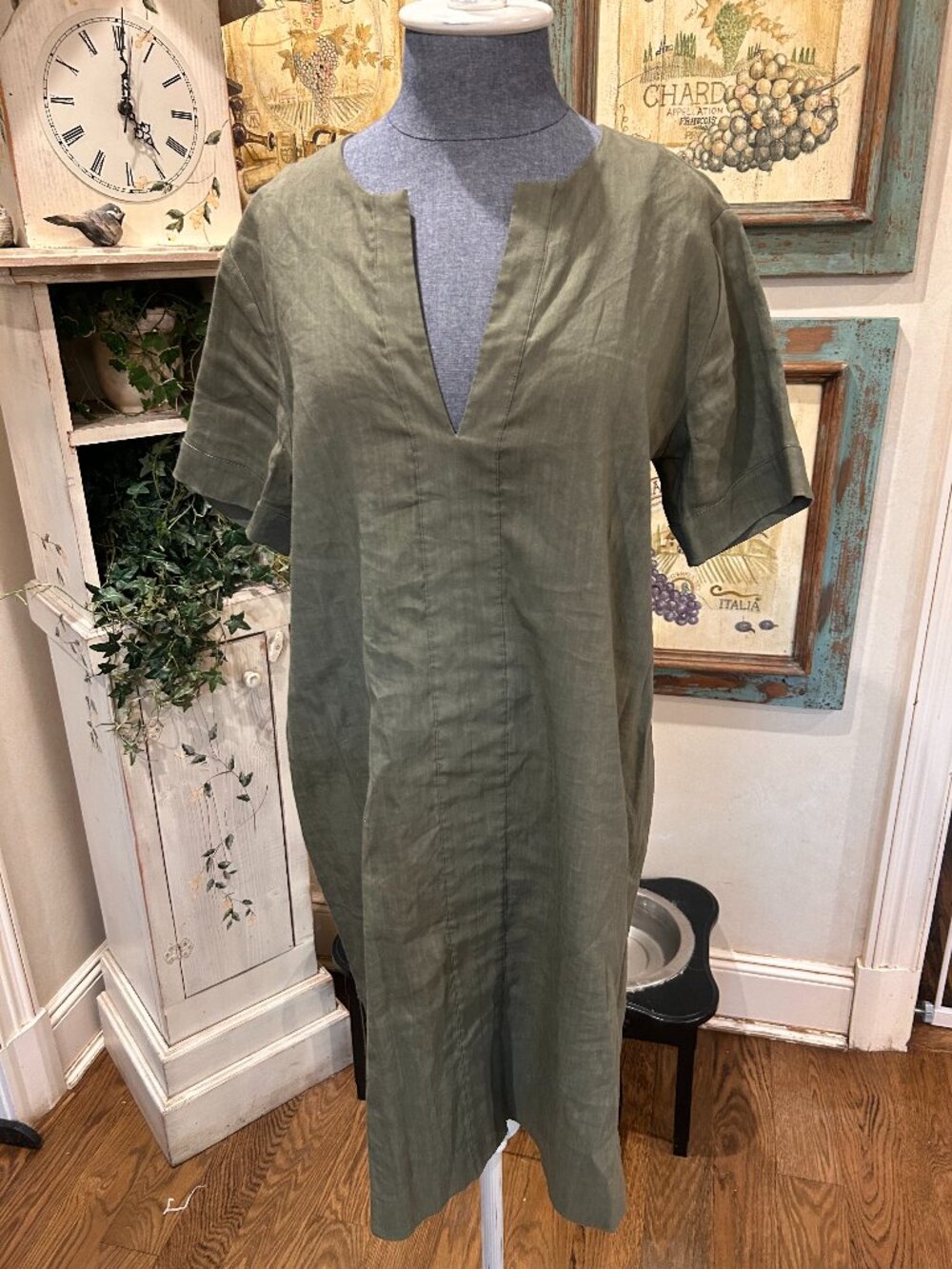 Theory Short Sleeve Linen Dress